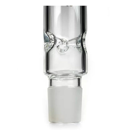 Clear glass smoking accessory on a white background