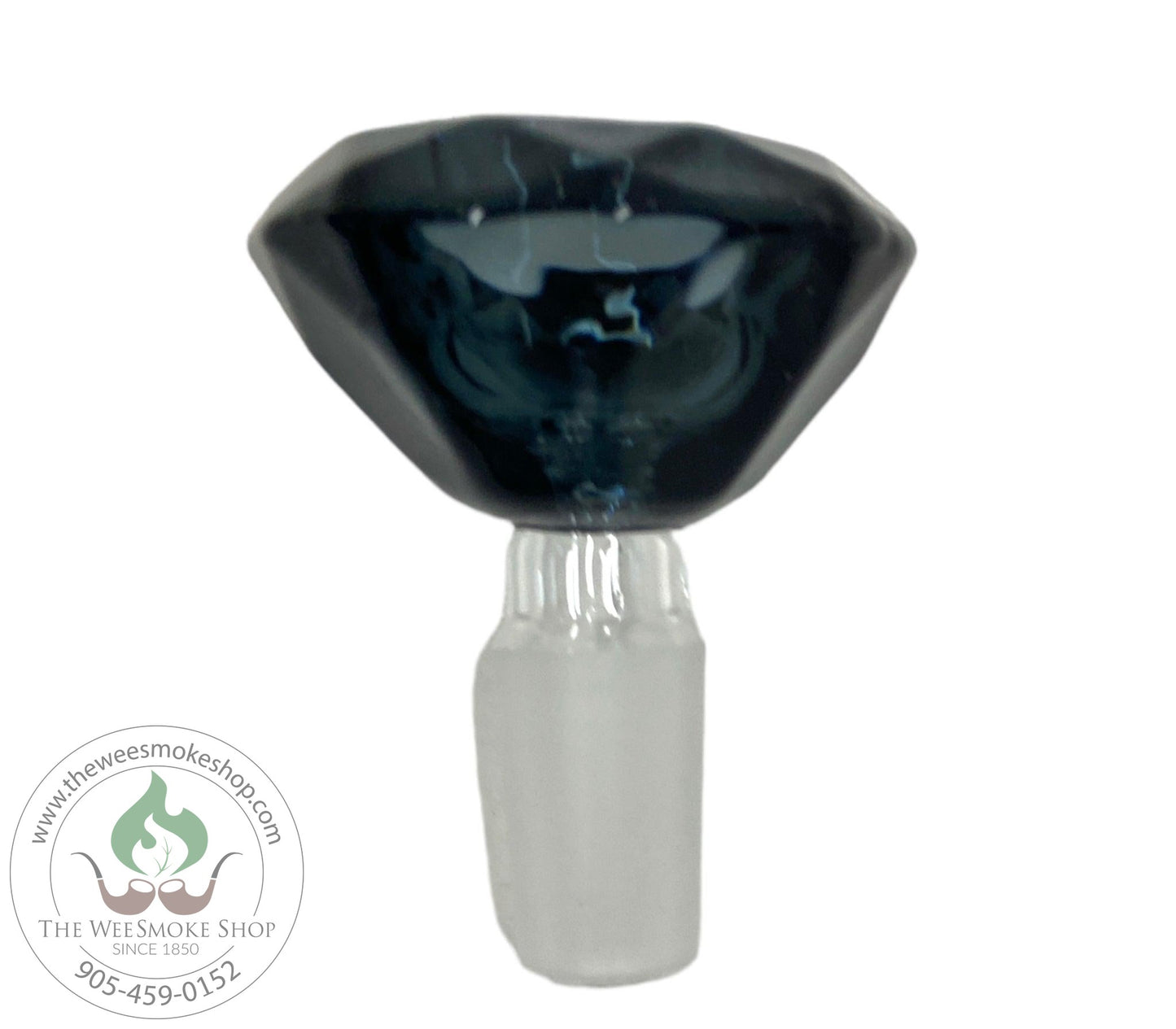 Black-Glass Bowl 14mm Crystal Design-Bowls-The Wee Smoke Shop