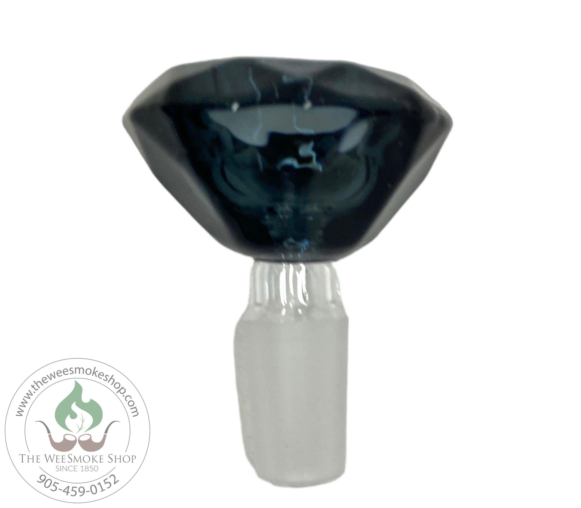 Black-Glass Bowl 14mm Crystal Design-Bowls-The Wee Smoke Shop
