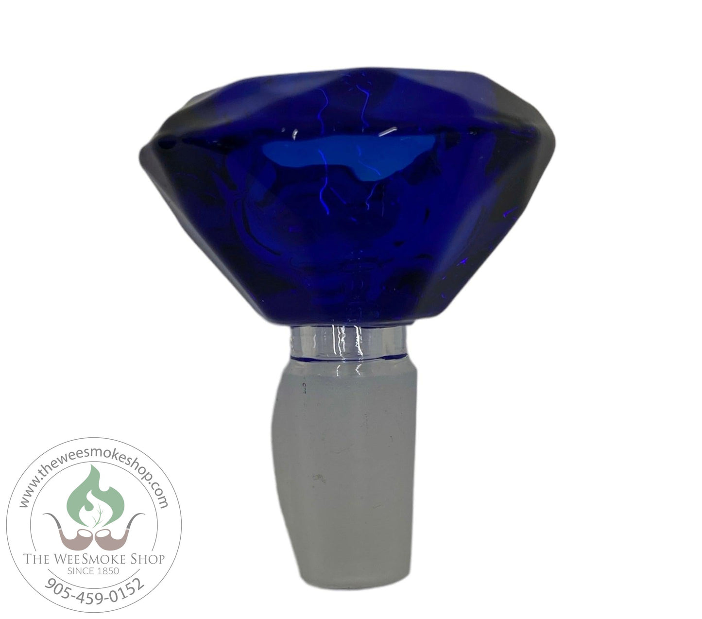 Blue-Glass Bowl 14mm Crystal Design-Bowls-The Wee Smoke Shop
