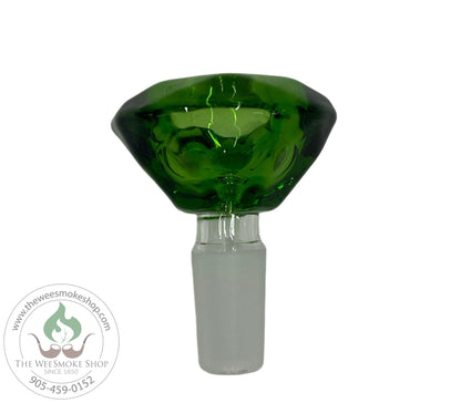 Green-Glass Bowl 14mm Crystal Design-Bowls-The Wee Smoke Shop