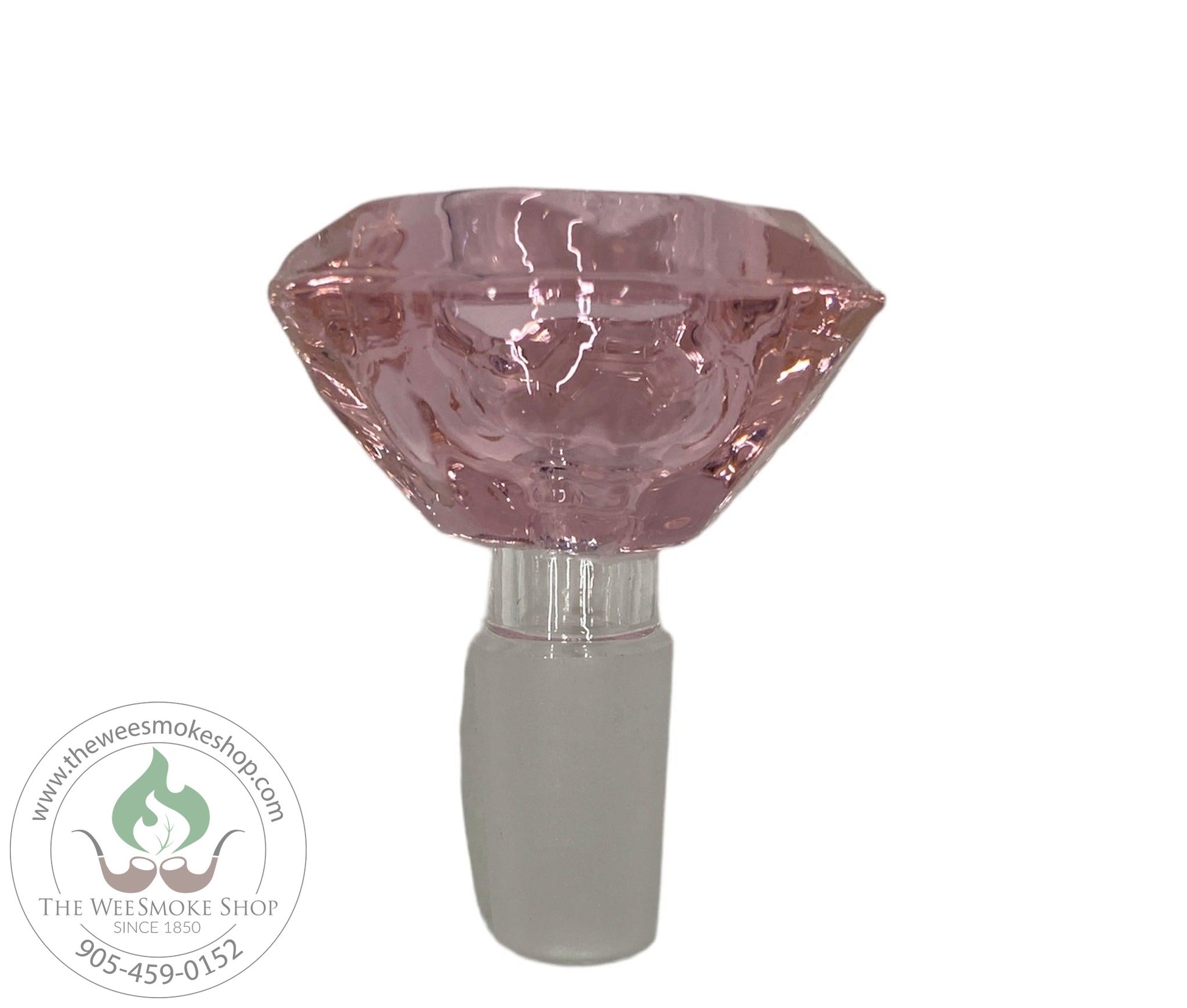 Pink-Glass Bowl 14mm Crystal Design-Bowls-The Wee Smoke Shop