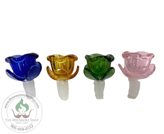Rose Design 14mm Glass Bowl-Bowls-The Wee Smoke Shop