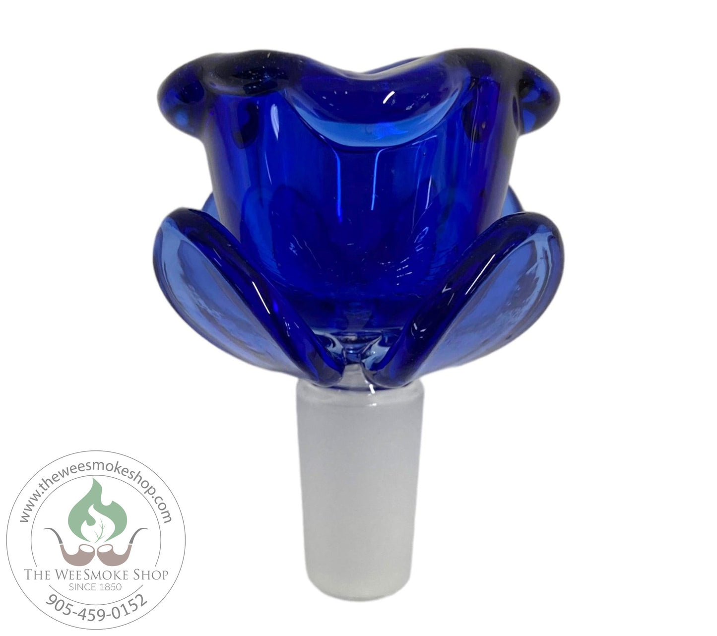 Blue-Rose Design 14mm Glass Bowl-Bowls-The Wee Smoke Shop