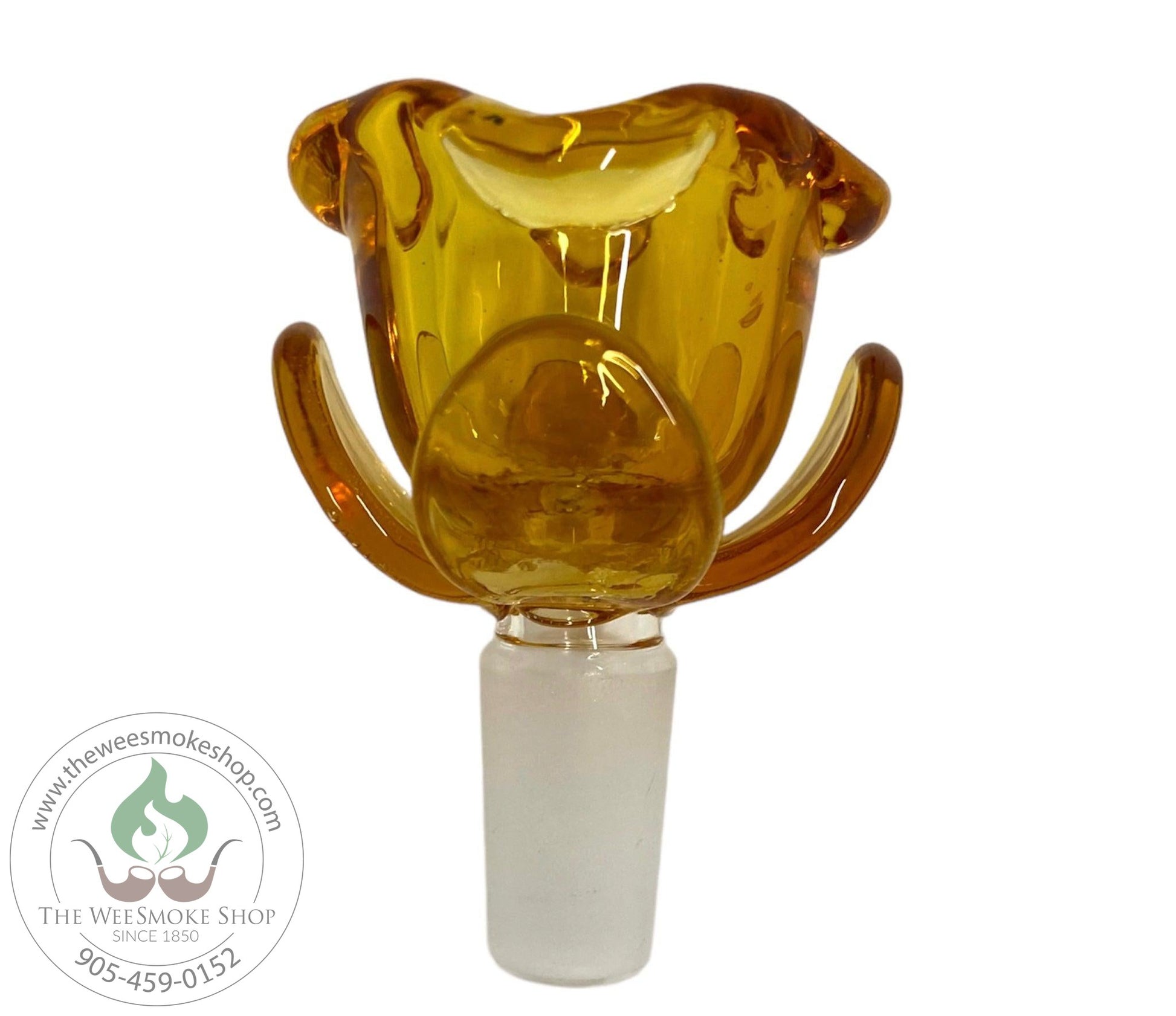 Gold-Rose Design 14mm Glass Bowl-Bowls-The Wee Smoke Shop