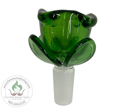 Green-Rose Design 14mm Glass Bowl-Bowls-The Wee Smoke Shop