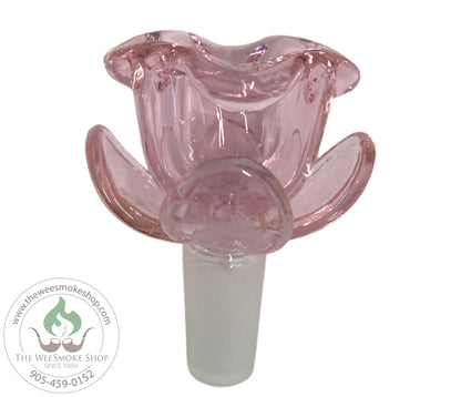 Pink-Rose Design 14mm Glass Bowl-Bowls-The Wee Smoke Shop