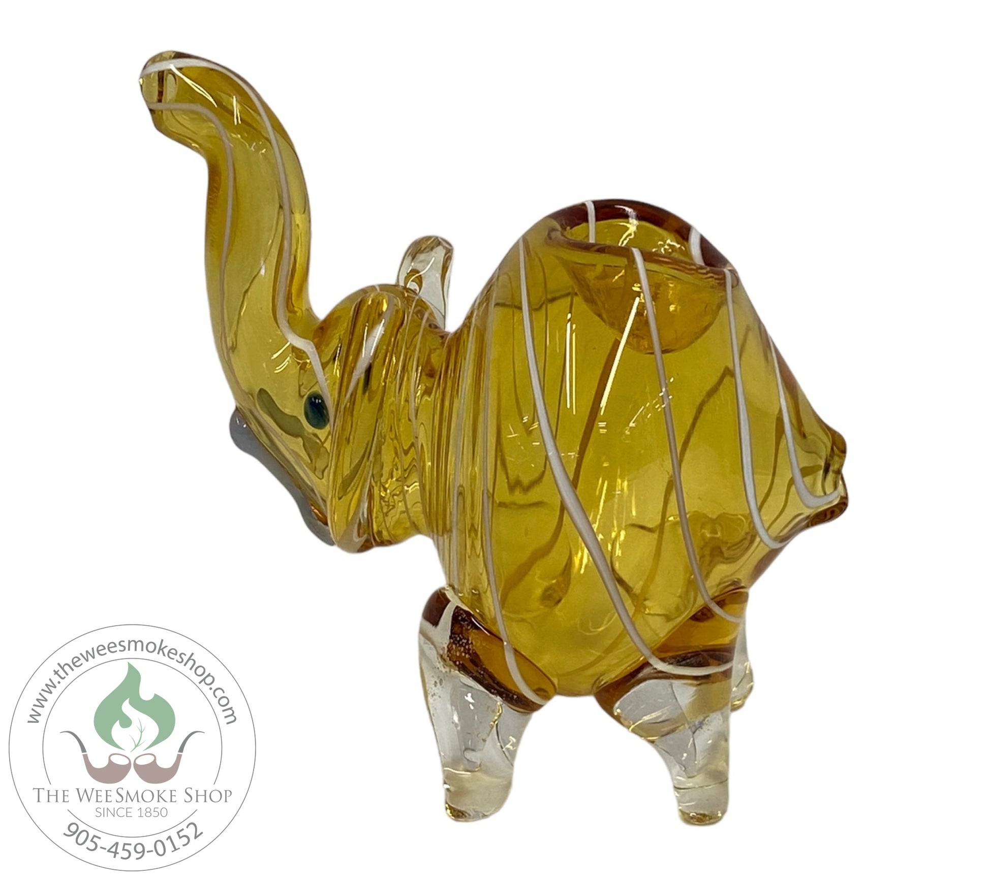 Amber-Elephant Glass Hand Pipe-Pipes-The Wee Smoke Shop