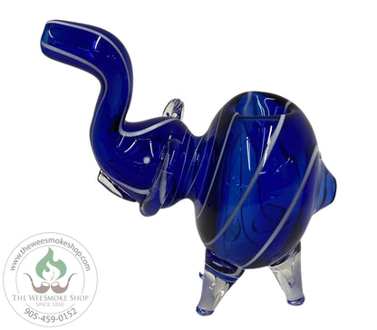 Blue-Elephant Glass Hand Pipe-Pipes-The Wee Smoke Shop