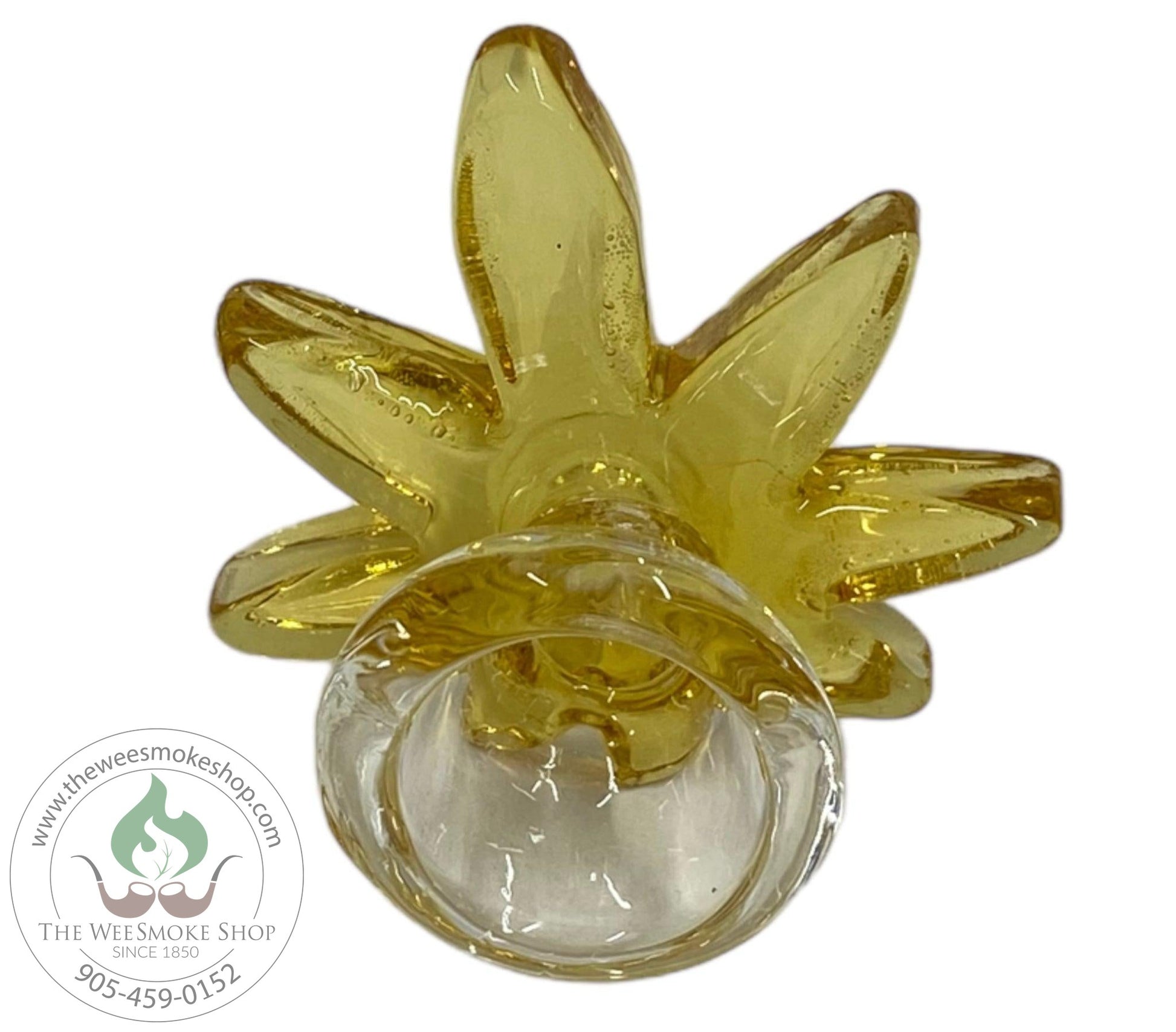 Gold-Cannabis Leaf Glass Bowl 14mm-Bowls-The Wee Smoke Shop