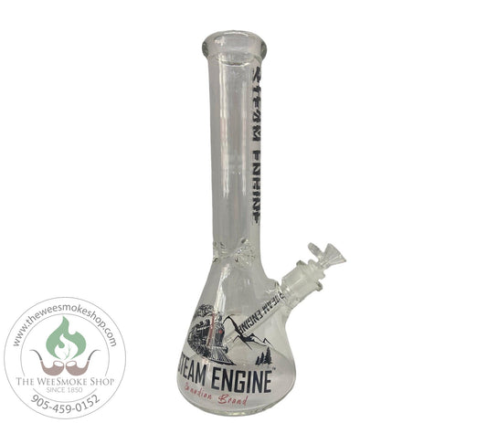 Steam Engine 14" Glass Bong (7mm)-Black-Bongs-The Wee Smoke Shop