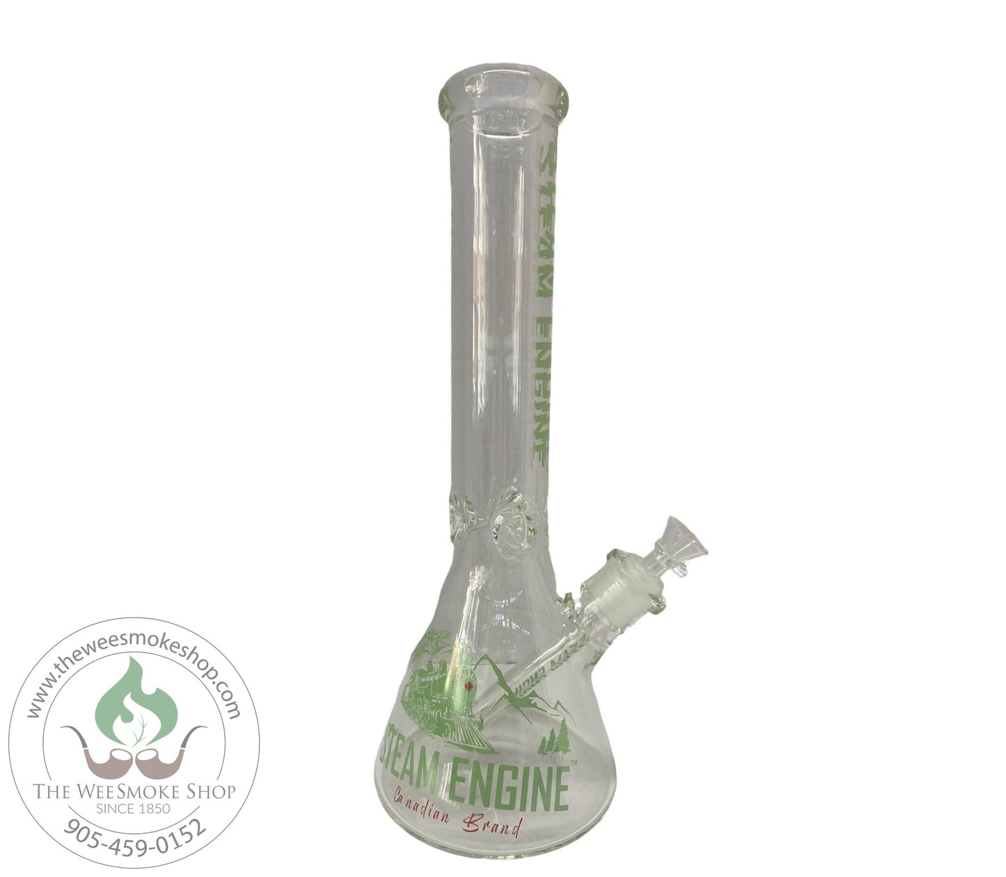 Steam Engine 14" Glass Bong (7mm)-Light Green-Bongs-The Wee Smoke Shop