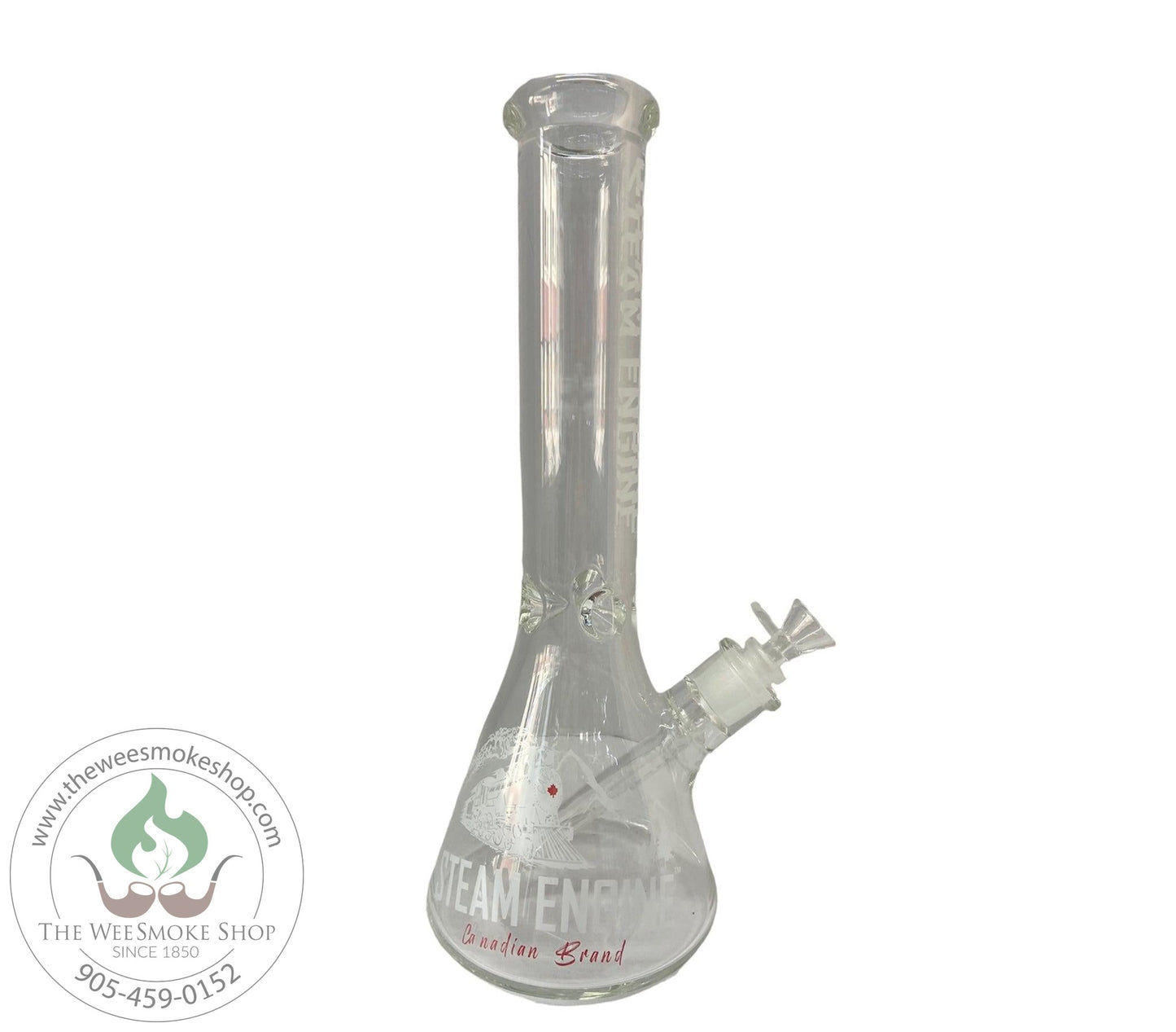 Steam Engine 14" Glass Bong (7mm)-White-Bongs-The Wee Smoke Shop