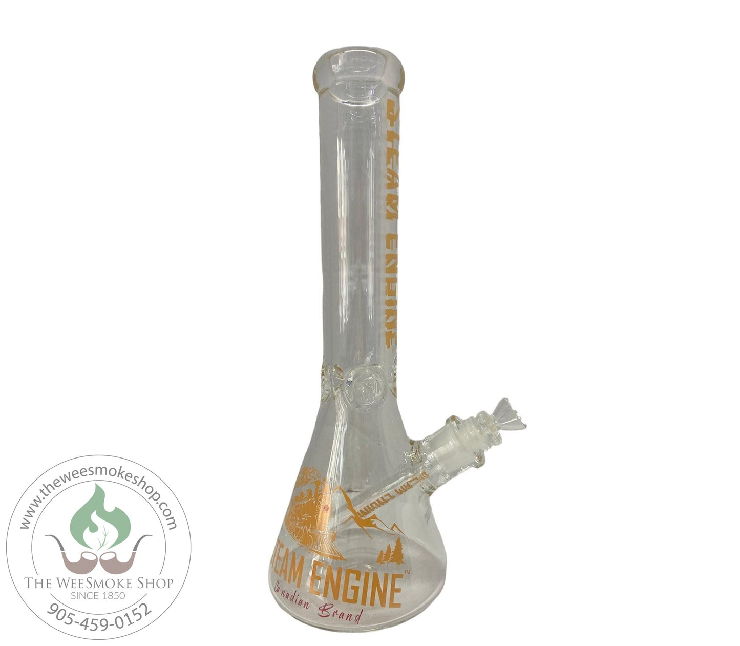 Steam Engine 14" Glass Bong (7mm)-Gold-Bongs-The Wee Smoke Shop