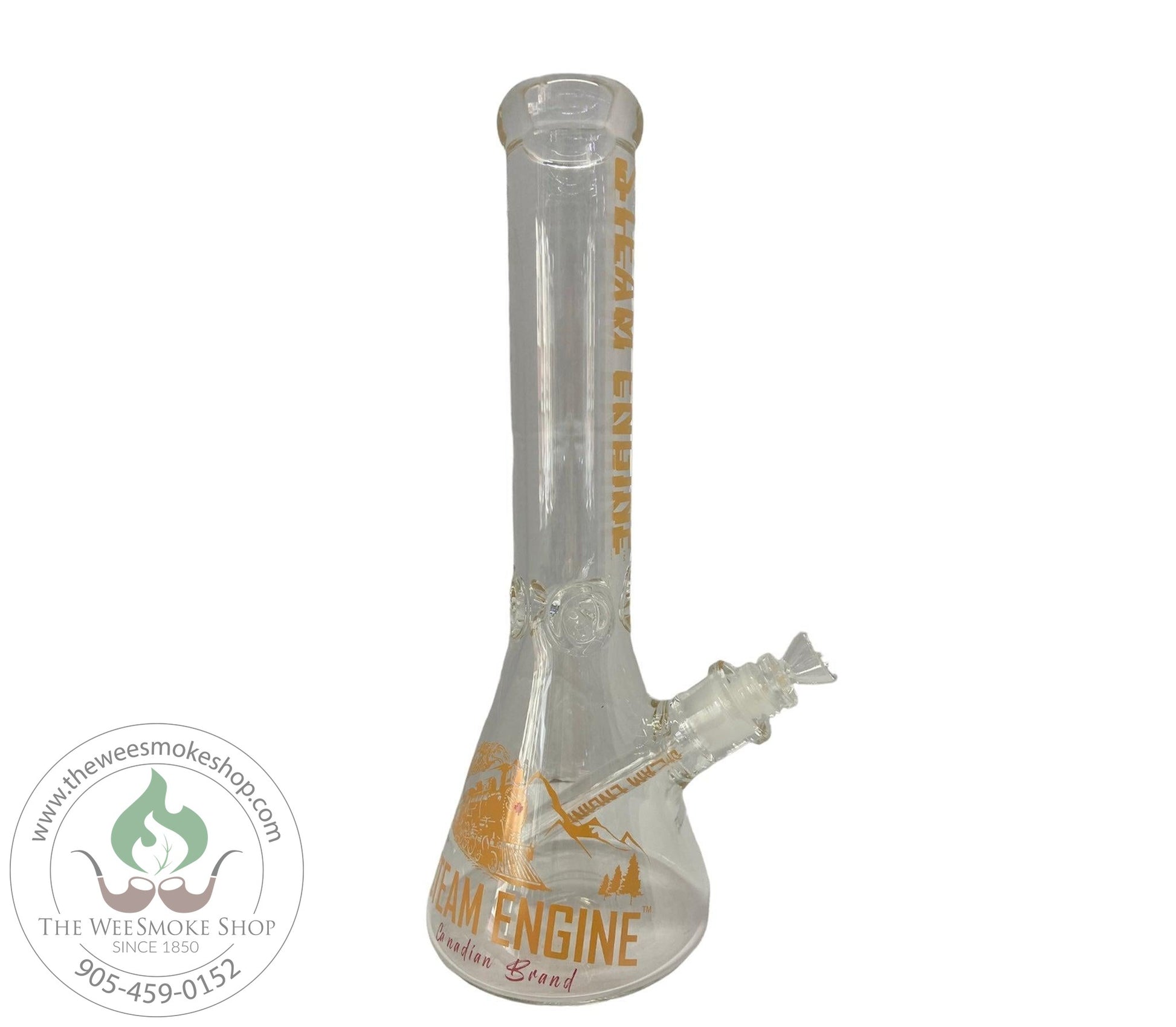 Steam Engine 14" Glass Bong (7mm)-Gold-Bongs-The Wee Smoke Shop