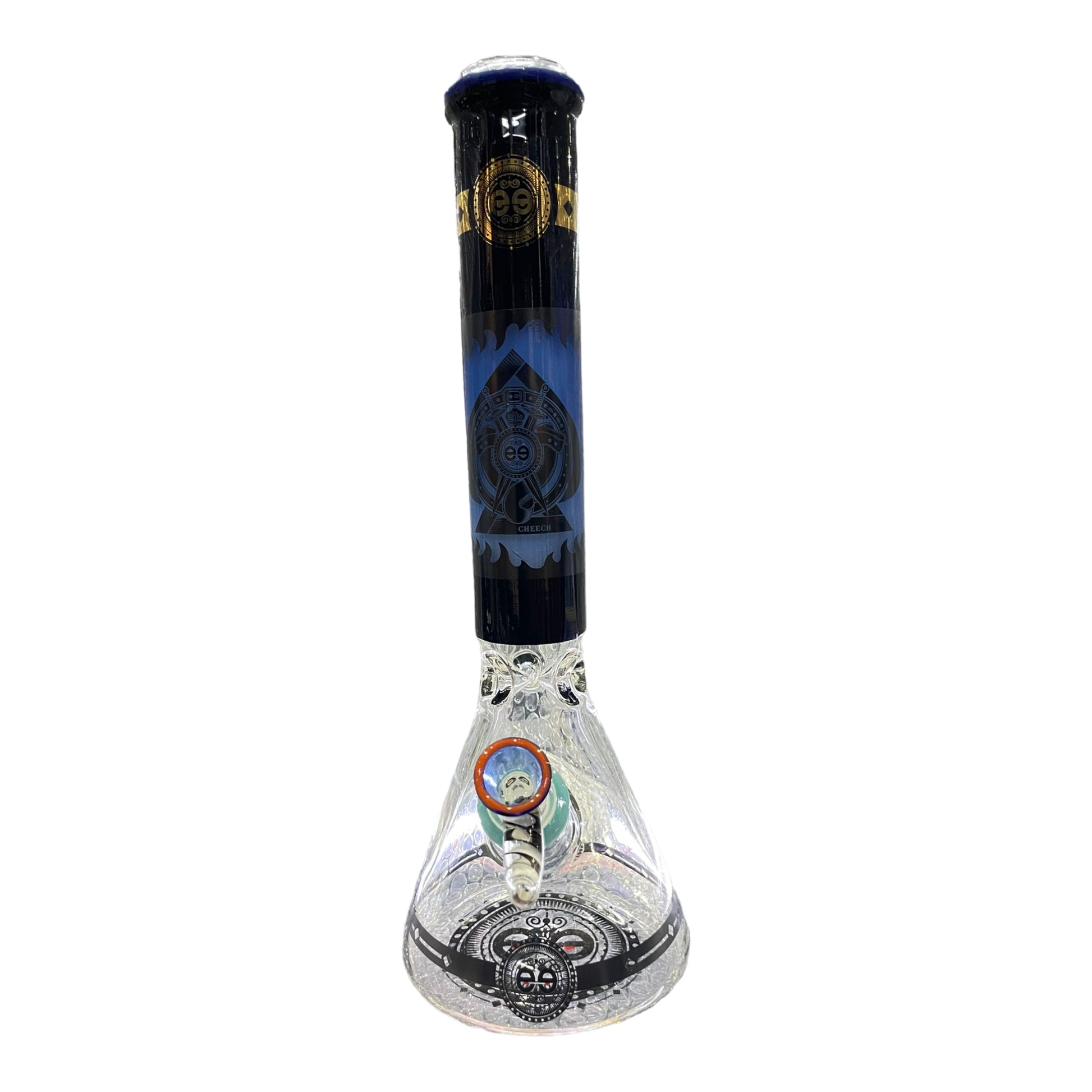 Blue-Cheech 14" Protest the Crest 7mm Bong-The Wee Smoke Shop