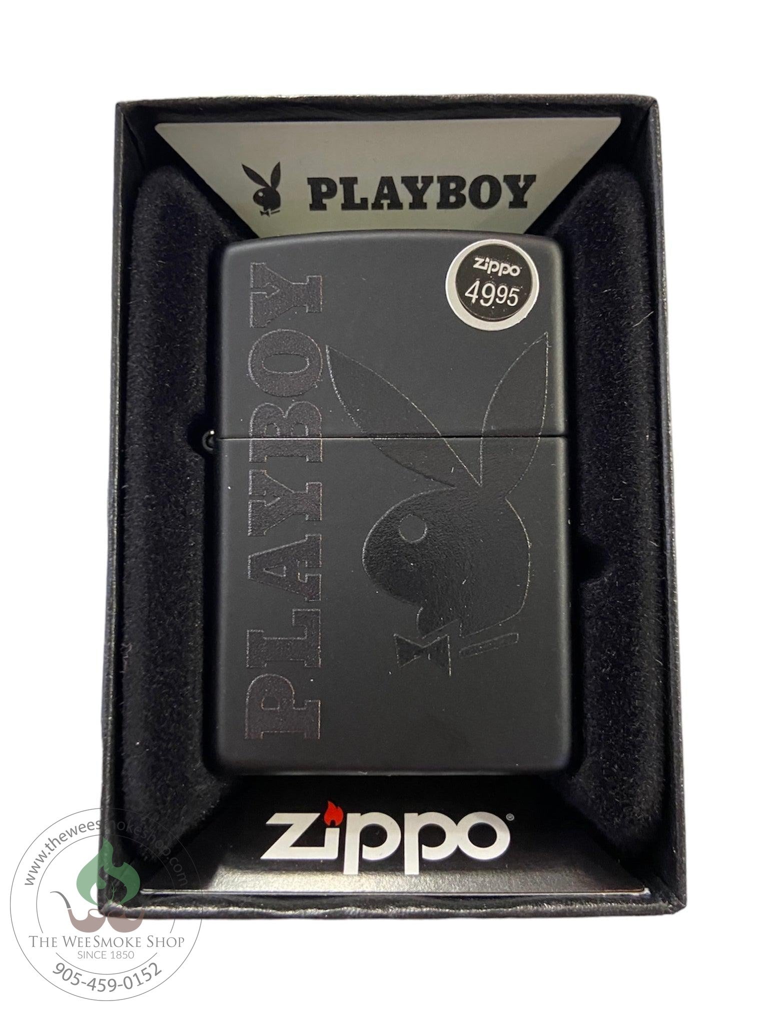 Black Matte Playboy Zippo Lighter - Zippo - the wee smoke shop