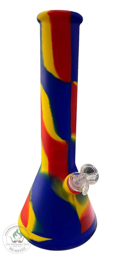 12" Multicolour Silicone Beaker Bong - silicone bong - the wee smoke shop