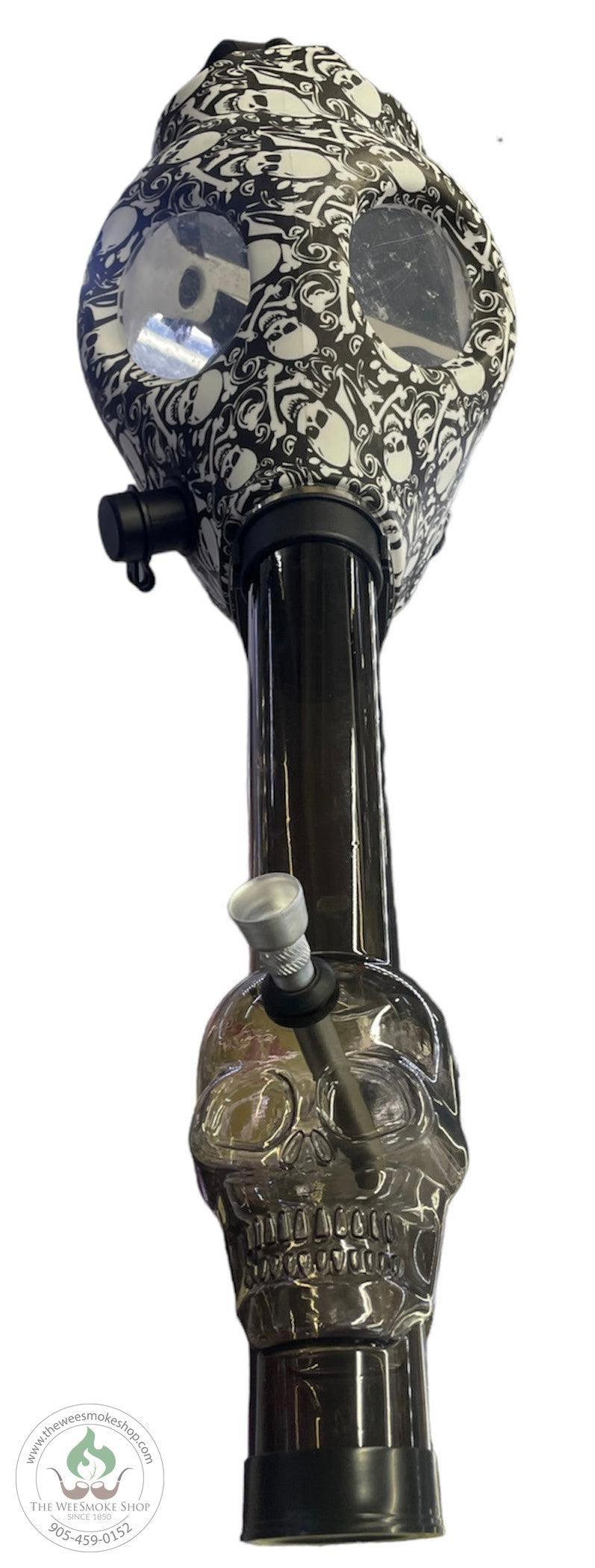 Gas Mask with Acrylic Bong-Black-Bongs-The Wee Smoke Shop