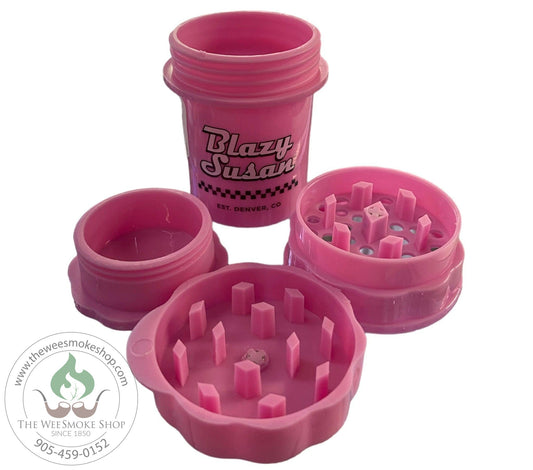Small Pink-Blazy Susan 4-Part Herb Saver Grinder-The Wee Smoke Shop