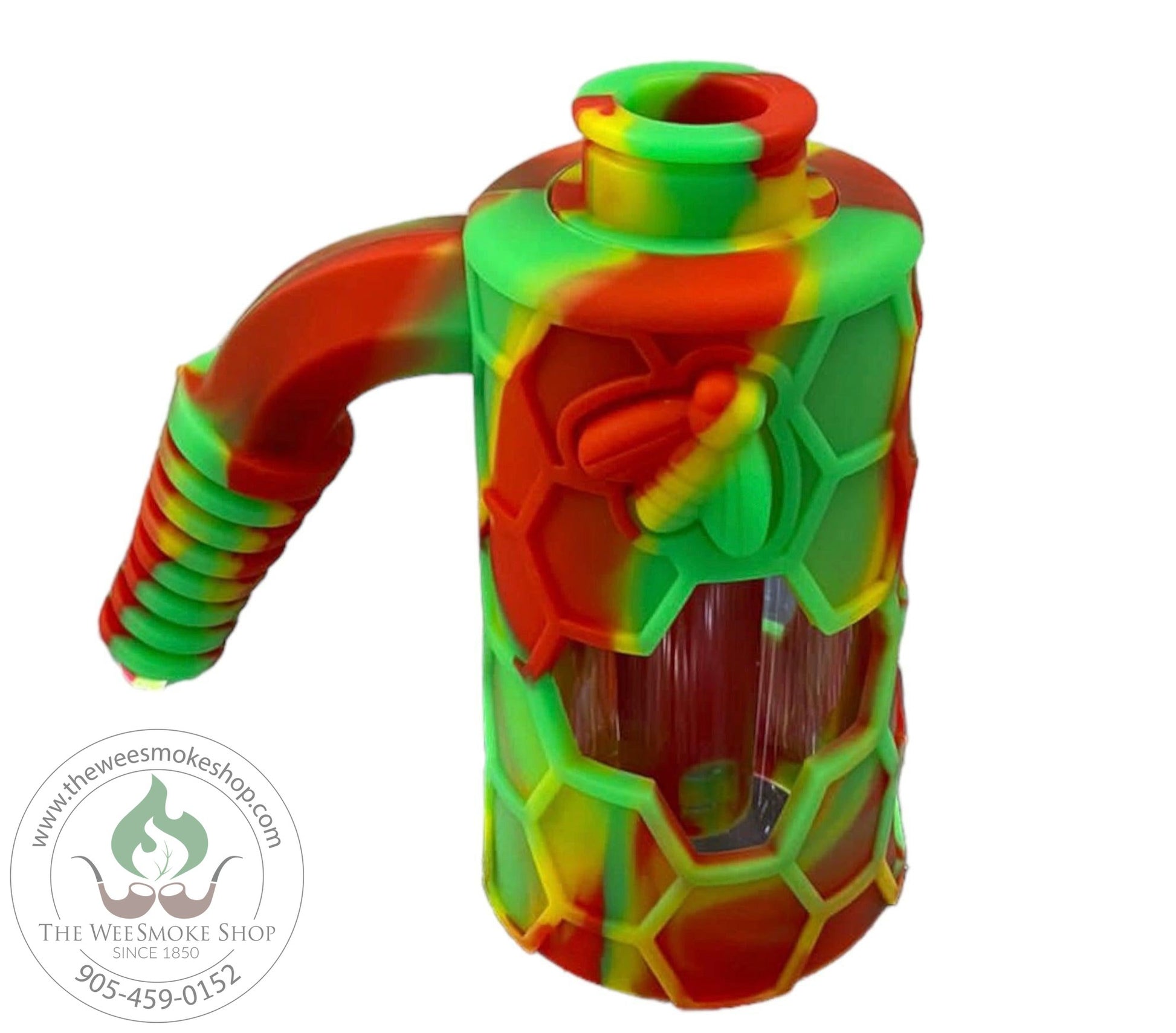 Rasta-Silicone Ash Catcher (14mm and 18mm) 45°-Ash Catchers-The Wee Smoke Shop