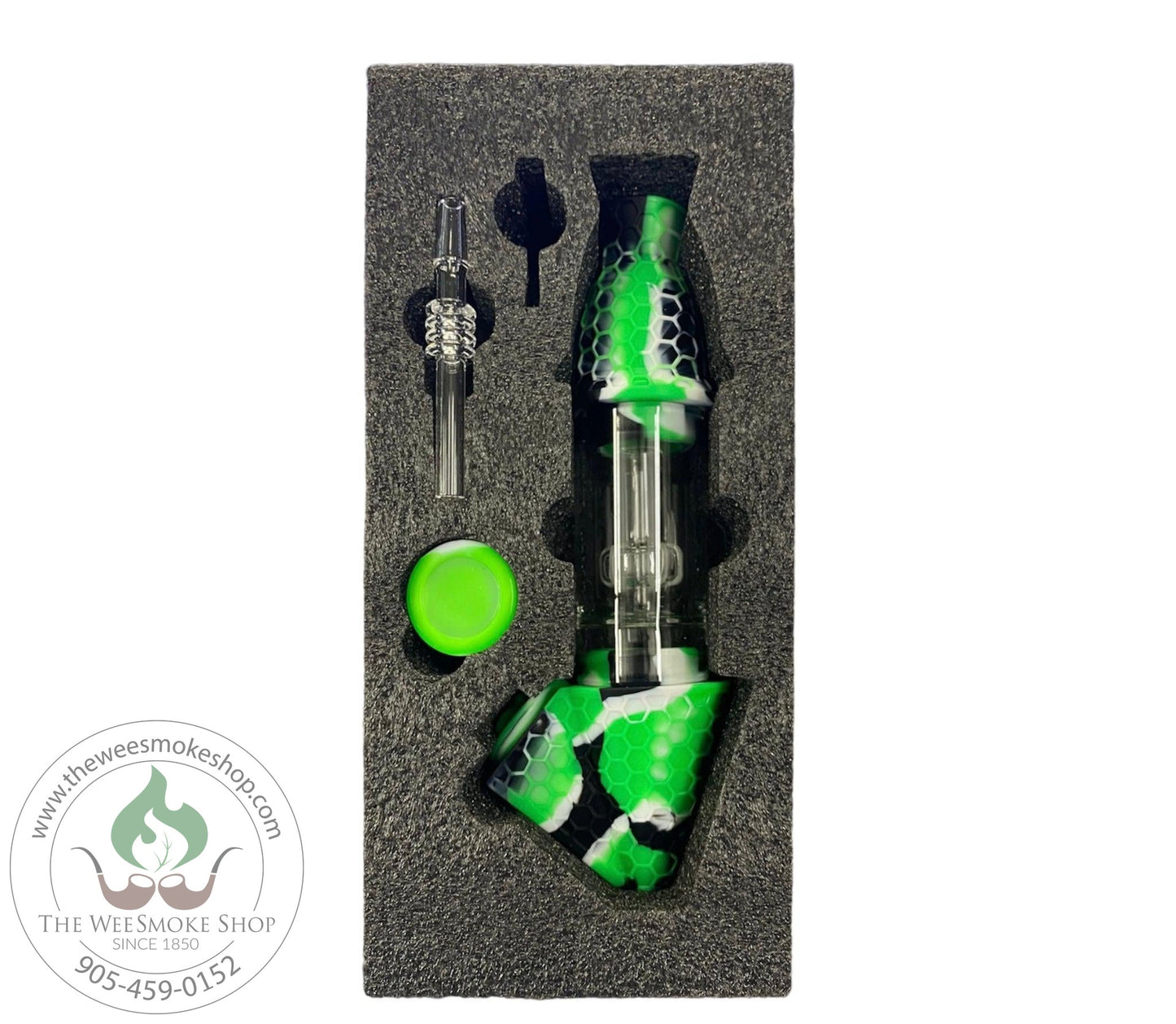 Green-Honeycomb Silicone (21") Nectar Collector-Dab Rigs-The Wee Smoke Shop