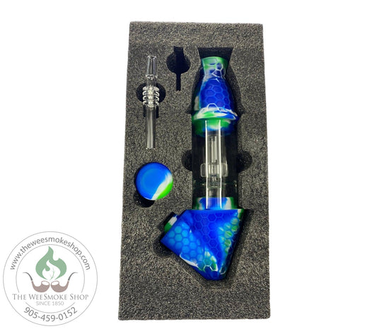 Blue-Honeycomb Silicone (21") Nectar Collector-Dab Rigs-The Wee Smoke Shop