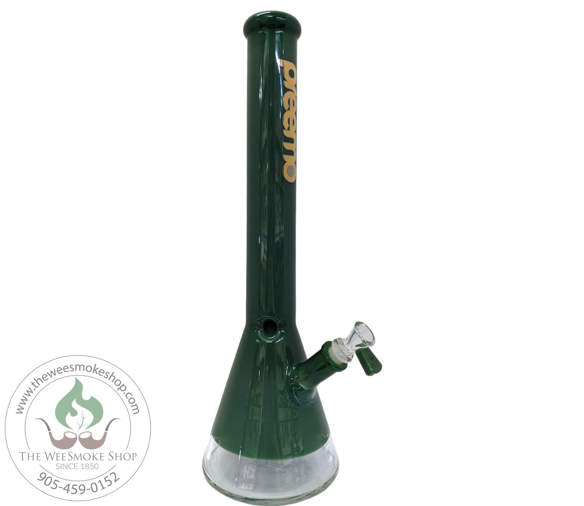 Solid Green-Preemo 18" Colourful Beaker (9mm)-Bongs-The Wee Smoke Shop