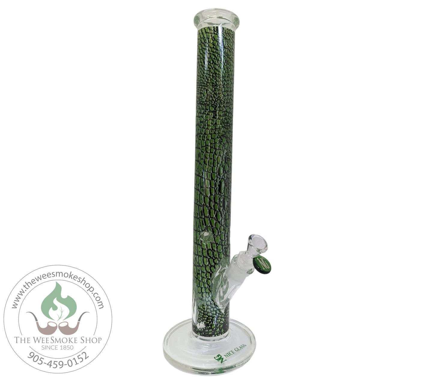 Nice Glass Alligator Print  Straight Shooter (18") - glass bong - the wee smoke shop.