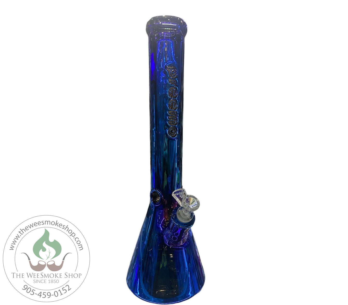 Blue Preemo 9mm Iridescent Beaker Bong (16") - Glass bong - The Wee Smoke Shop