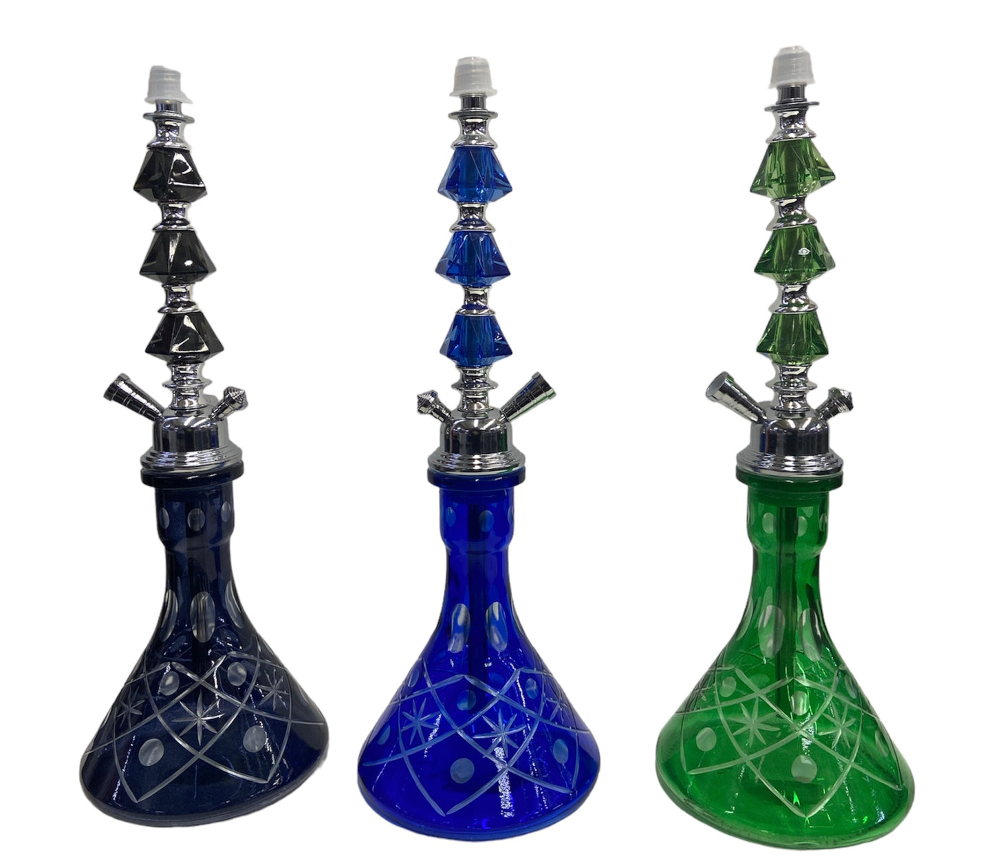 Etched 16" 1 Hose Flower Hookah-The Wee Smoke Shop