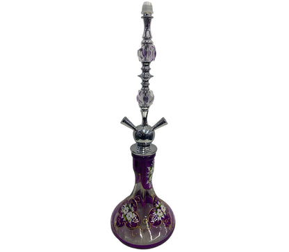 Purple-Flower Design 23" 2 Hose Hookah-The Wee Smoke Shop