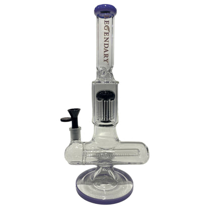 Purple-Legendary 12" Double Perc Bong-The Wee Smoke Shop