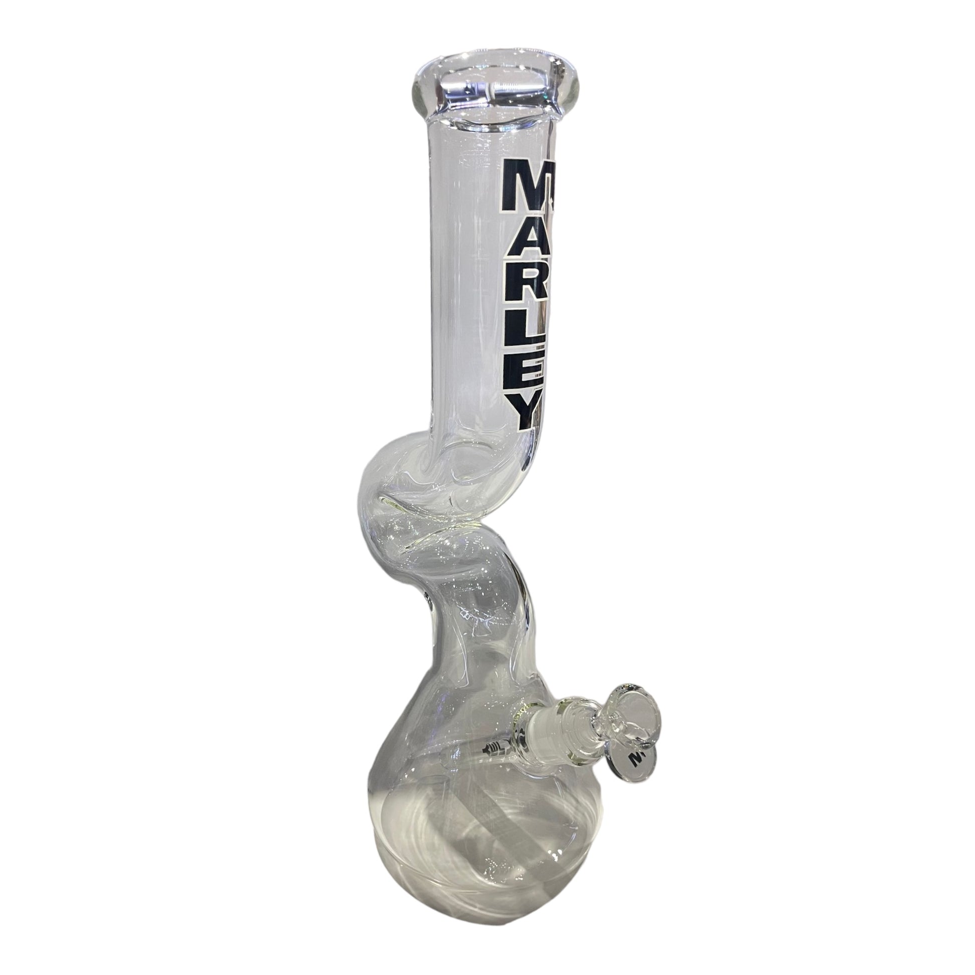 Black Marley 14" One Tier Rounded Bottom Zong - Glass Bong - The Wee Smoke Shop