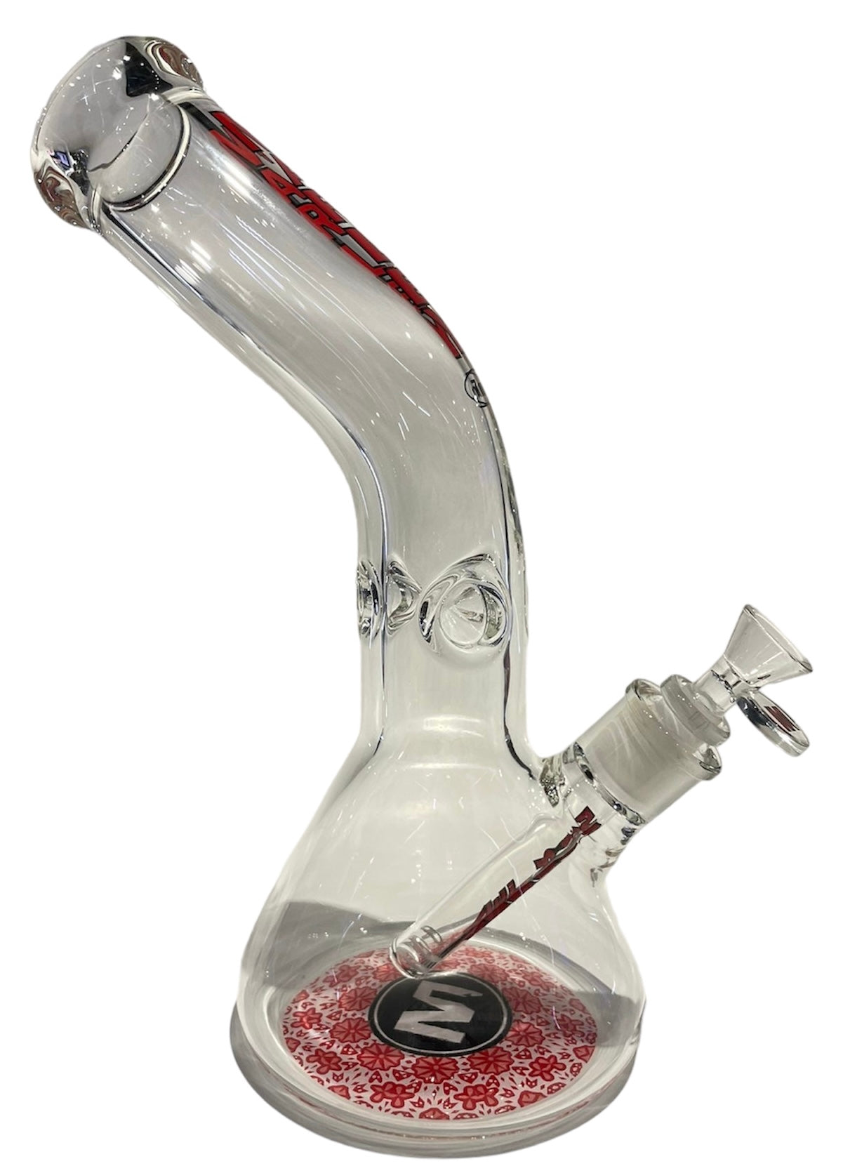 Red Marley 13" Curved Bong (7mm) - Glass Bong - The Wee Smoke Shop