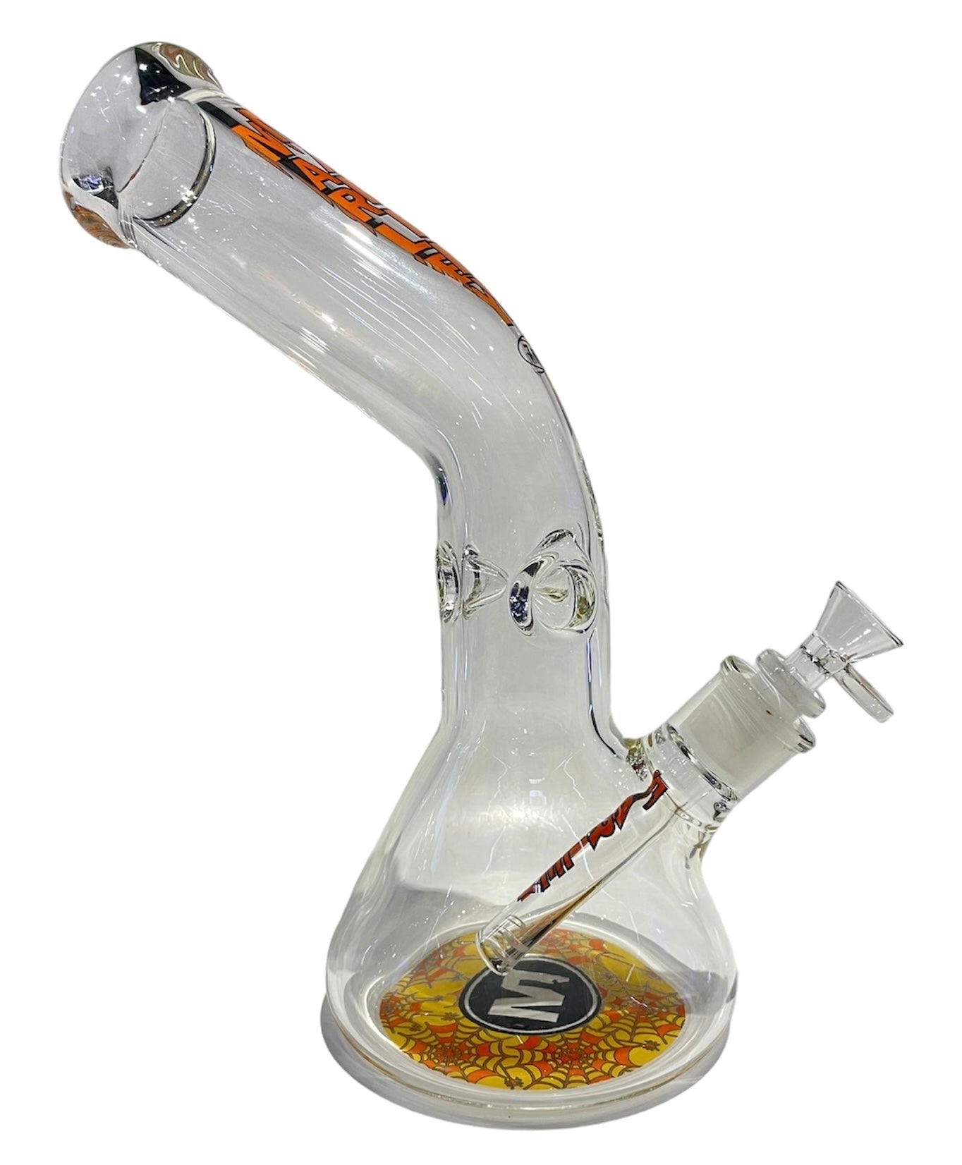 Orange Marley 13" Curved Bong (7mm) - Glass Bong - The Wee Smoke Shop