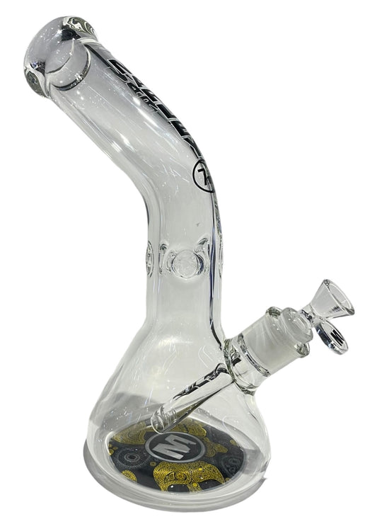 Black Marley 13" Curved Bong (7mm) - Glass Bong - The Wee Smoke Shop