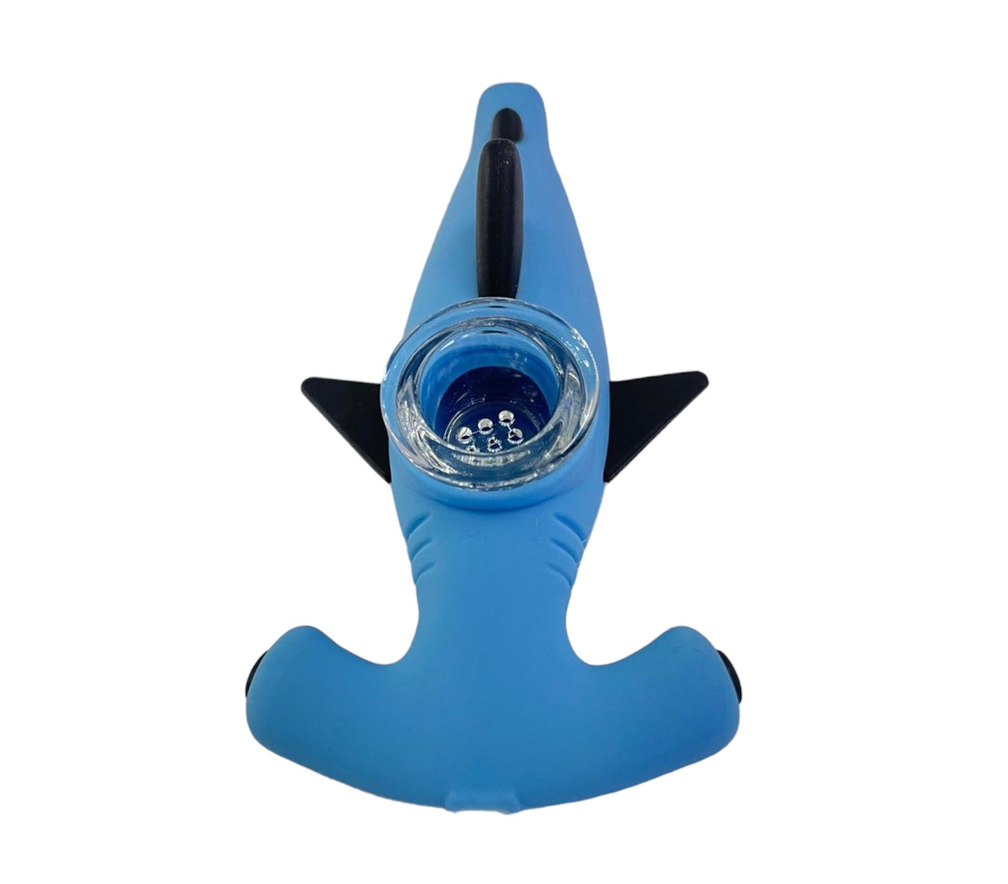 Silicone 4" Hand Pipe with Glass Bowl Shark
