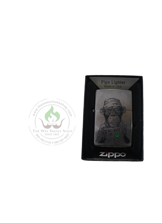 Workin' For Weed Leaf Design Pipe Lighter - Zippo - The Wee Smoke Shop