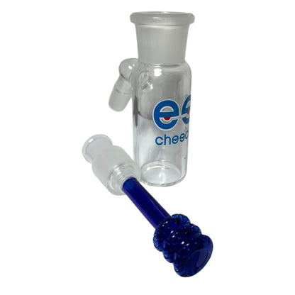 Cheech 18mm Removable Triple Showerhead Ashcatcher (45°)-Blue-The Wee Smoke Shop