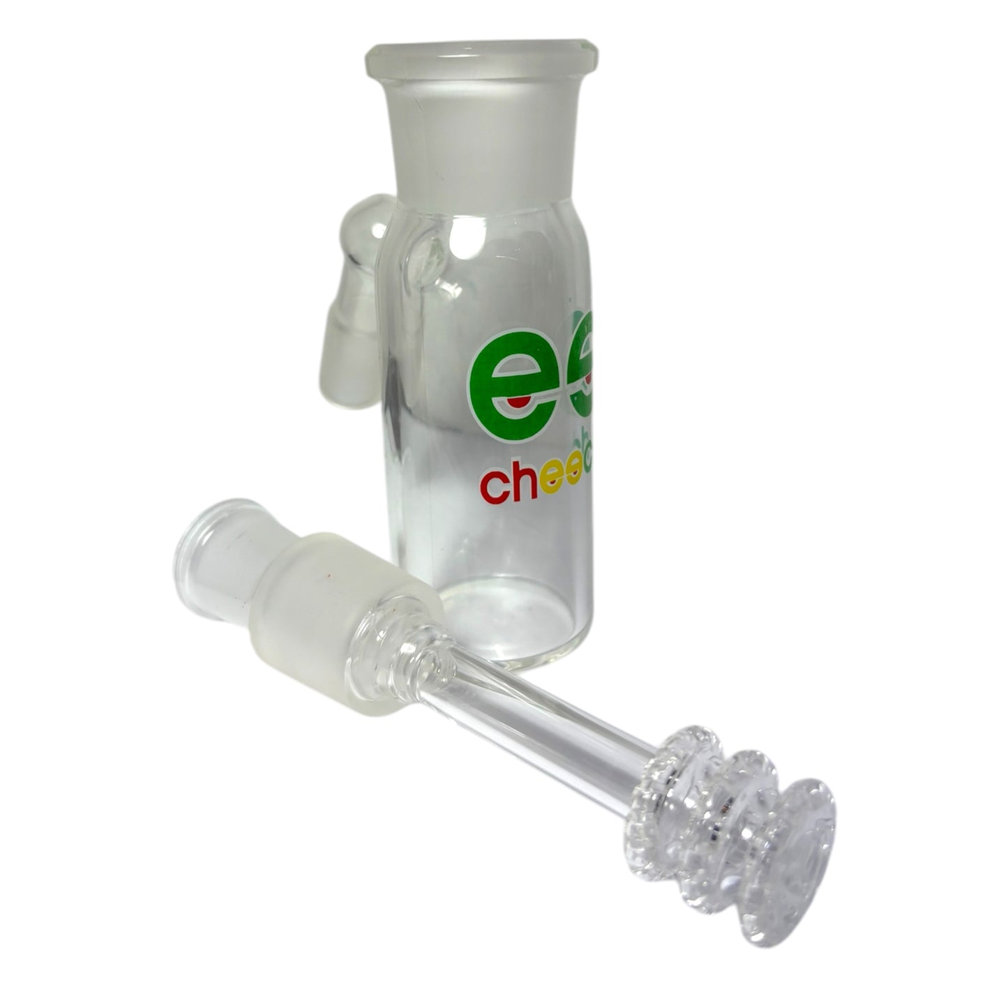 Cheech 18mm Removable Triple Showerhead Ashcatcher (45°)-Clear-The Wee Smoke Shop