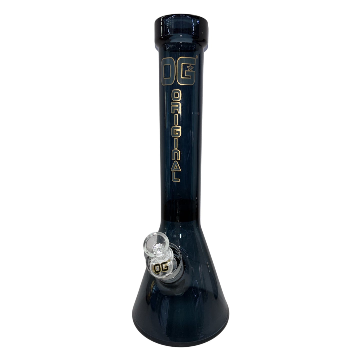 OG 14.5" Solid Colour Beaker Bong (7mm)-Black-The Wee Smoke Shop