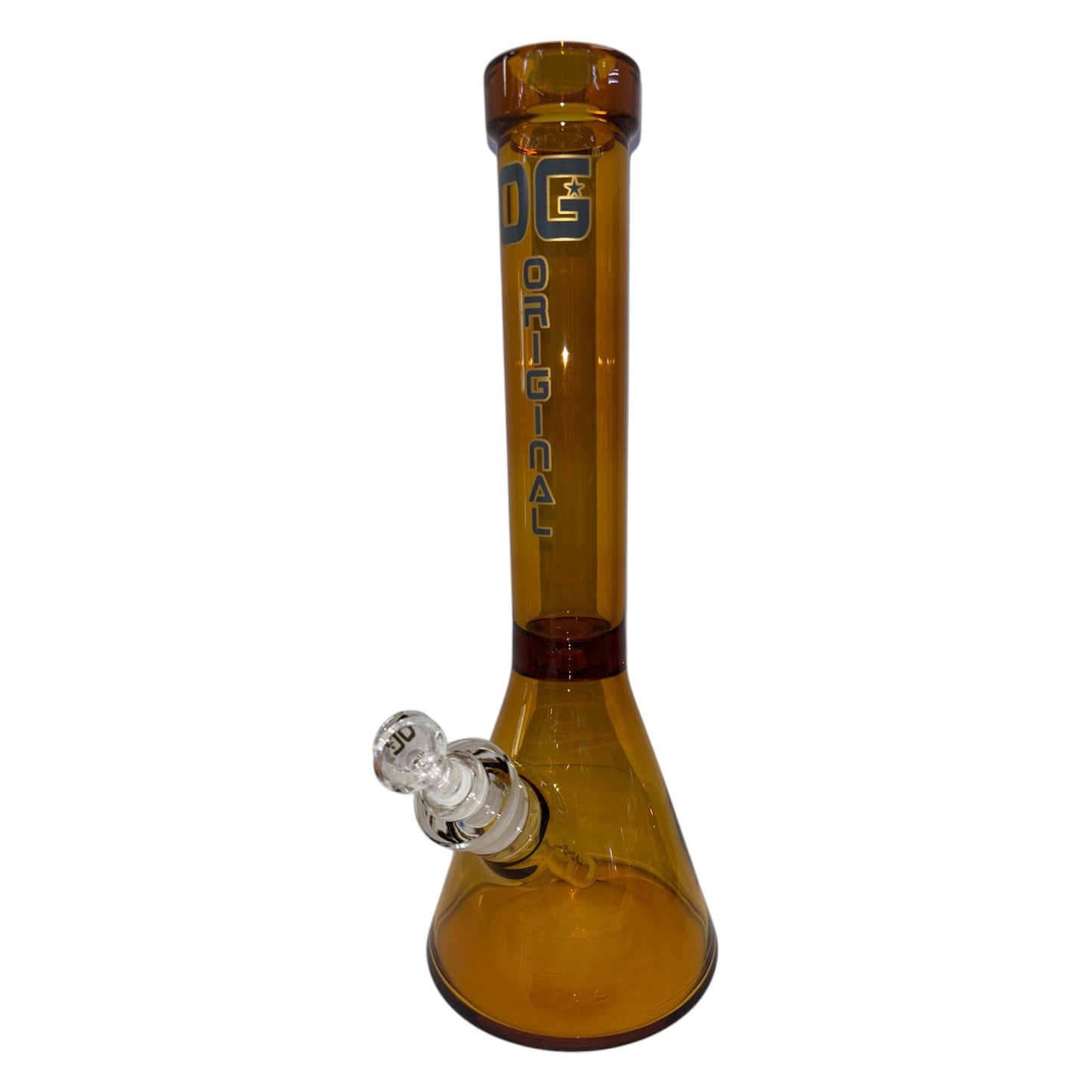 OG 14.5" Solid Colour Beaker Bong (7mm)-Amber-The Wee Smoke Shop