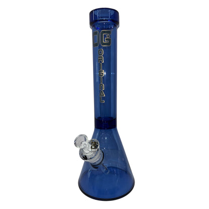 OG 14.5" Solid Colour Beaker Bong (7mm)-Blue-The Wee Smoke Shop