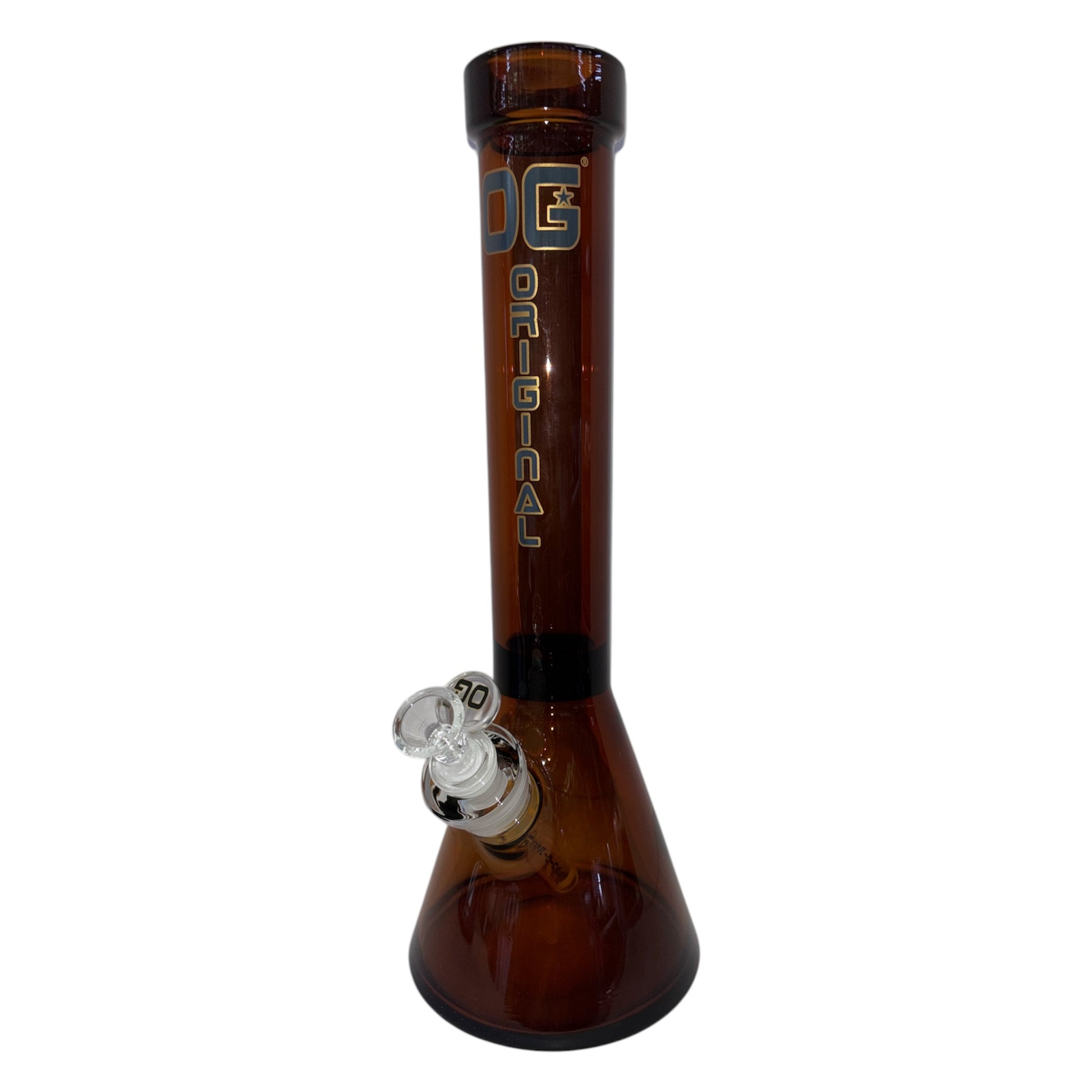 OG 14.5" Solid Colour Beaker Bong (7mm)-Bronze-The Wee Smoke Shop