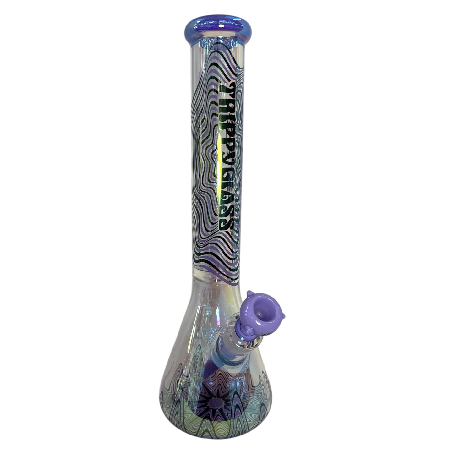 Trippy Glass 16" Colour Shifting Bong (9mm)-Purple-The Wee Smoke Shop