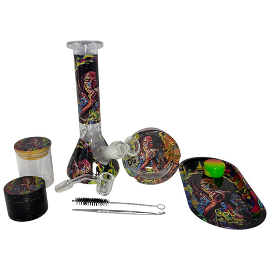 All-in-One Glass 8" Bong/Dab Kit-Bob-The Wee Smoke Shop