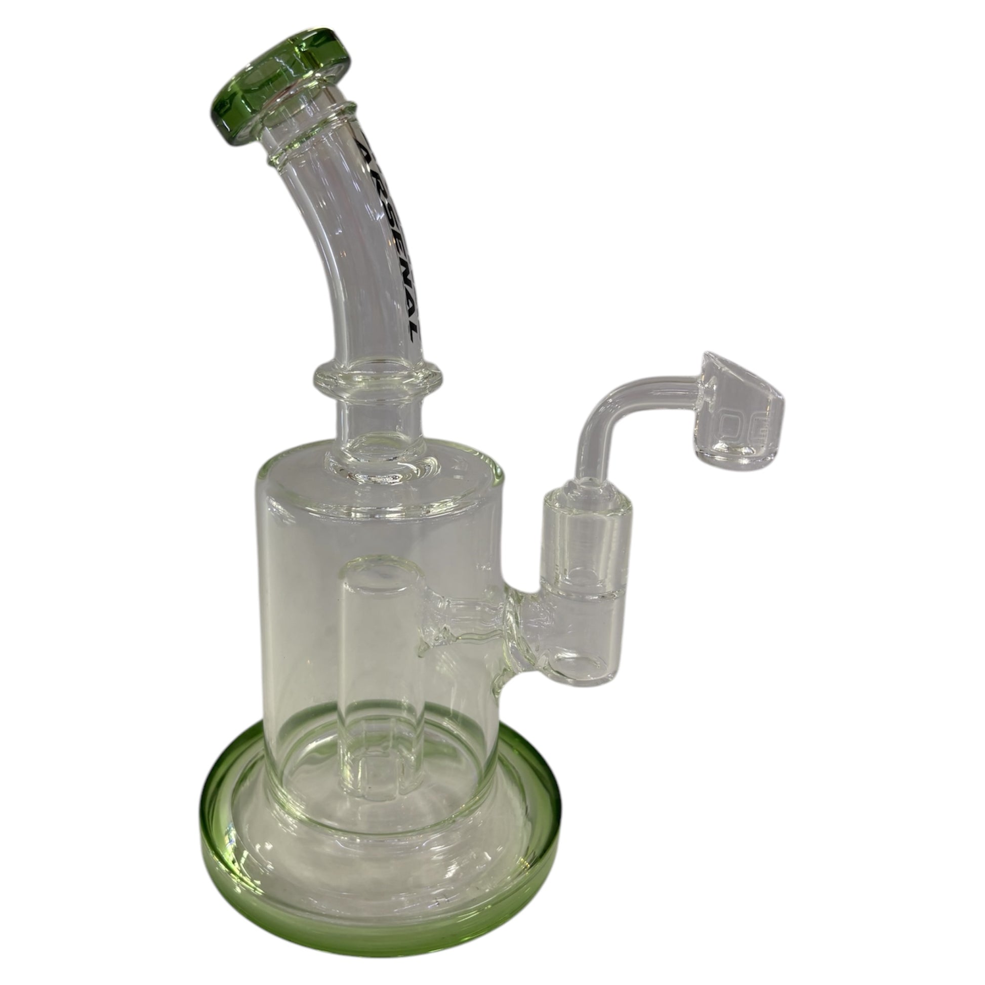 Arsenal 8" Showerhead Perc Dab Rig-Green-The Wee Smoke Shop