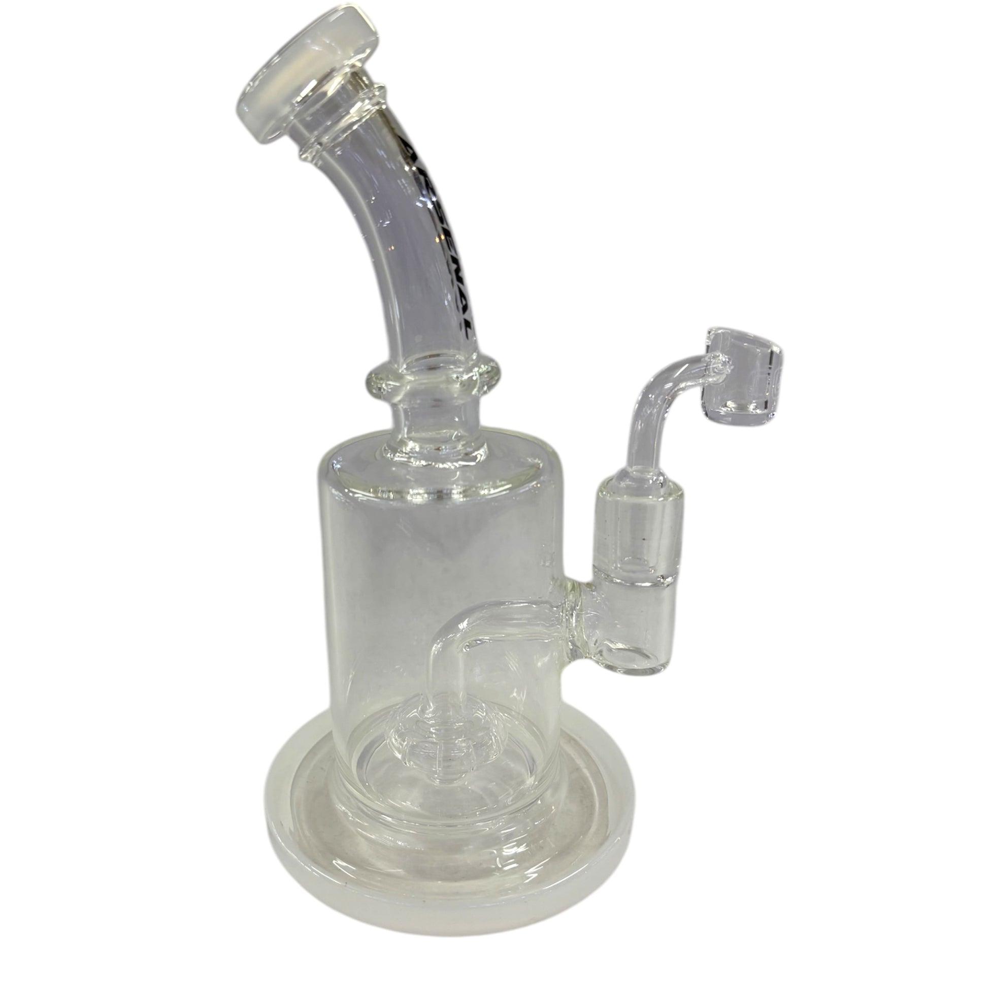 Arsenal 8" Showerhead Perc Dab Rig-White-The Wee Smoke Shop