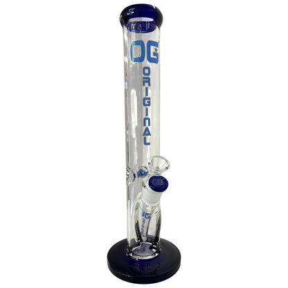 Blue OG 14" Glass Straight Shooter Bong (7mm)-Blue-The Wee Smoke Shop